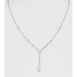 Nadri Luna CZ & Freshwater Pearl Y-Drop Necklace